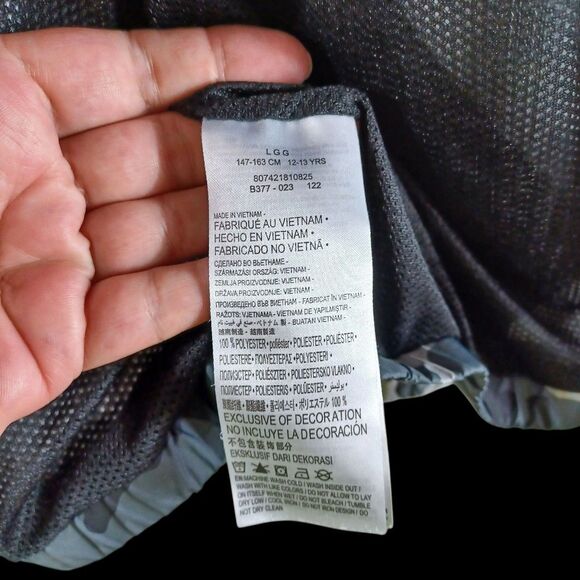 Jordan Boys L 12-13yrs Camo Windbreaker Zip Hoodie Jacket Gray Red Jumpman Logo - Picture 8 of 8